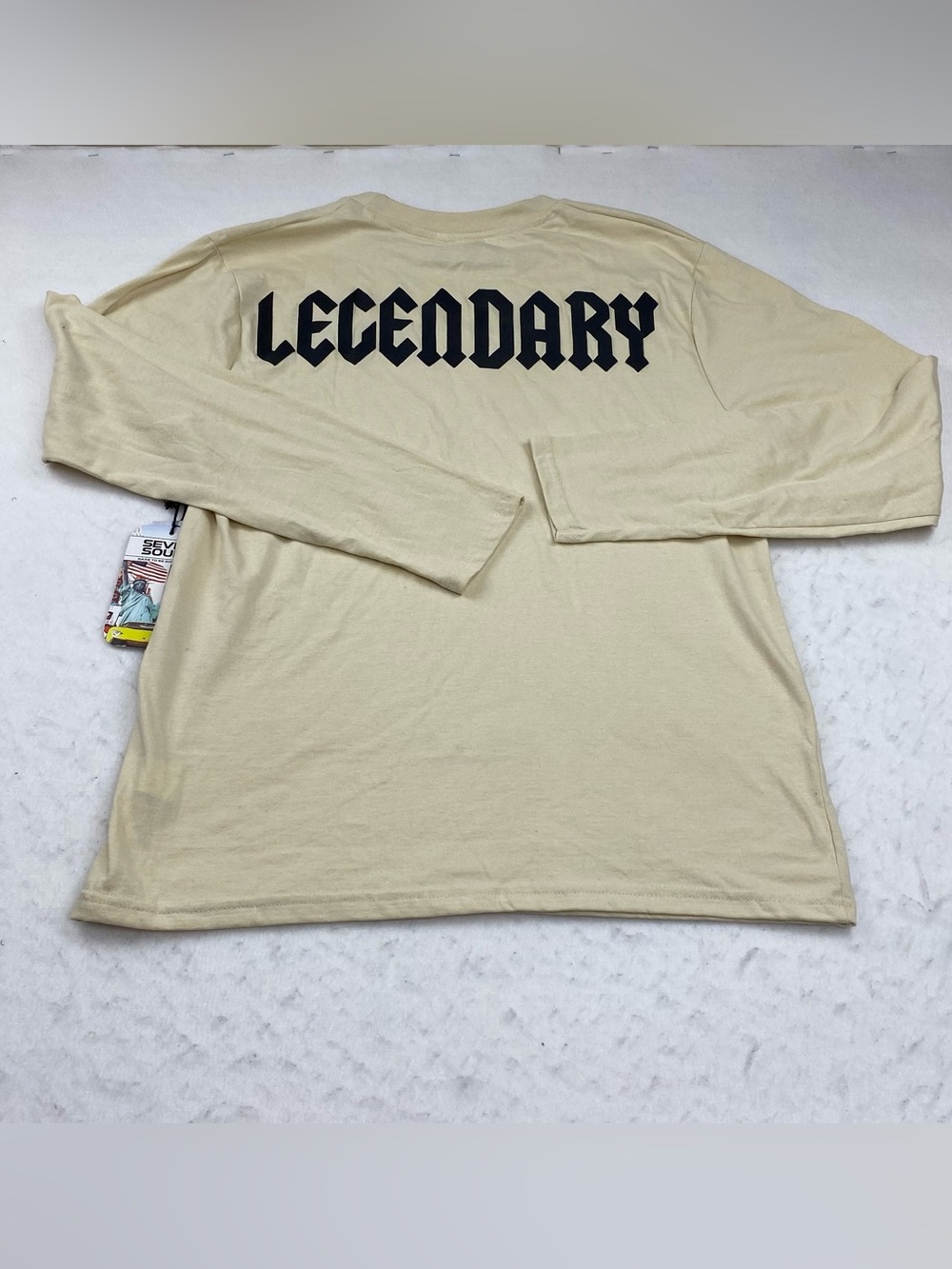 Seven Souls Legendary Graphic Long Sleeve Tee M Beige Streetwear Skater NWT